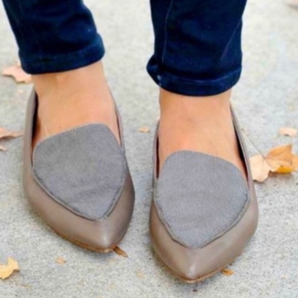 Last Chance: Madewell Pointy-Toe Loafers in Calf Hair